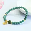Pulsera Marinera de Jadeíta Azul Natural Grado A Juanyu Pulsera de Cuentas Estilo Antiguo de Jade Hetian Venta al por mayor de Jade S5120903