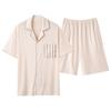 Pijama de Modal para Hombre de Venta Caliente Transfronteriza Nuevo de Verano, Ropa para el Hogar, Mangas Cortas y Shorts, Se Puede Usar Casual Afuera
