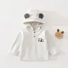 Sudadera con capucha a rayas para bebé, sudadera linda con bordado de panda para primavera y otoño para recién nacidos, jersey para niños pequeños
