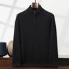 Suéter de Caxemira Novo Pesado Espessado Outono e Inverno Lã Gola Alta Meia Zíper Camisa Base Masculina Top de Malha Quente