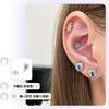Pendientes de ojo de gato de acero de titanio Deviruchi personalidad creativa única clavos para el cartílago de la oreja pendientes asimétricos caracoles de oreja pendientes de nicho