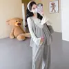 Conjunto de otoño "estilo relajado" para maternidad para mujeres embarazadas, conjunto de overol coreano de alta gama para otoño e invierno