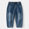 Jeans de niño 2025 Primavera y Otoño Pantalones nuevos para niños Jeans de color puro con dibujos animados para bebé para ropa exterior
