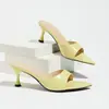 Sandálias de Salto Alto Femininas de Verão, Presentes de Comércio Exterior, Sapatos Femininos, Sapatos Elegantes de Salto Baixo Kitten Heel, Chinelos de Salto Taça de Vinho