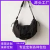 Bolsa transversal para o dia a dia, bolsa grande plissada estilo bolinho, bolsa hobo de nylon em formato de meia-lua, bolsa de ombro de grande capacidade, personalizada de fábrica