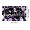 Novos adereços de decoração de aniversário transfronteiriços: Bandeiras decorativas de poliéster 100D, tecido para fundo de aniversário, faixas e dísticos personalizados