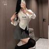 Xianyi Lencería Sexy Traje de Falda Plisada de Secretaria Sexy Uniforme de Estudiante JK Pura Pasión Ropa Apasionada para Mujeres 511