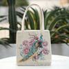 Bolso de mano portátil de estilo étnico con bordado de seda dorada y jacquard de doble cara, con arena, estilo artístico y moderno, para compras.