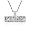 Hip Hop Europeo y Americano Cubo Hueco Letra Dados Colgante Costura Zircón Personalizado Distintivo Collar DIY para Hombres y Mujeres