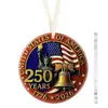 Nuevo Producto Más Vendido Transfronterizo: Reloj Commemorativo del 250 Aniversario Americano con Forma Plana de Acrílico Adorno Colgante para Árbol de Navidad