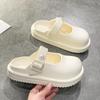 Sandalias Cerradas de Punta Suave Antideslizantes para Mujer, Moda Novedosa Primavera y Verano 2025, Nicho, Sencillas, Versátiles, para Casa y Exteriores