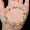 Pulsera de Flor Pequeña de Piedra Triturada de Amatista Natural, Pulsera de Flor Pequeña de Aguamarina y Citrino, Wholesale de Olivino para Año Nuevo