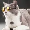 Óculos de Pet para Cachorro e Gato para Tirar Fotos, Óculos de Sol Pequenos com Armação Redonda, Brinquedos Criativos da Moda, Óculos de Sol Retrô, Óculos de Sol Engraçados