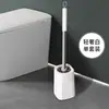 Escova de Vaso Sanitário de Limpeza Nova para Banheiro Doméstico, Escova de Vaso Sanitário sem Cantos Mortos, com Base, Conjunto de Cabo Longo, Cabeça Redonda
