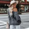 Otoño e Invierno 2025 Transfronterizo Amazon Nuevo Estilo Callejero Europeo y Americano Cuello de Una Sola Línea Suéter Retorcido Holgado Talla Grande para Mujer
