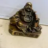 Adornos de Buda Maitreya Amarillo Ácido Nítrico Imitación Estilo Antiguo de Latón al por Mayor, Artesanías de Buda Sonriente de Cobre