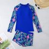 Traje de Baño de Dos Piezas Bikini Conservador para Mujer de Manga Larga con Estampado Digital Nuevo 2025 Europeo y Americano de Comercio Exterior Transfronterizo