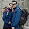 Conjunto de 3 Peças Masculino e Feminino 0,05kg de Roupa de Montanhismo Espessada com Forro de Fleece com Logo Estampado para Outono e Inverno Jaquetas de Outdoor