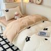 Juego de Ropa de Cama de Tres Piezas para Cama de Dormitorio Estudiantil, Sábana Bajera de Algodón Puro, Sábana Plana, Funda de Edredón Juego de Cuatro Piezas