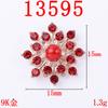 Material de joyería de abanico antiguo para bricolaje, ropa de novia, serie roja, placa de flores, accesorios de aleación de joyería, venta al por mayor