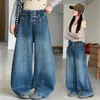 Pantalones vaqueros para niña, colección primavera y otoño 2026, estilo nuevo, modernos y a la moda para niños, con un diseño de pierna curva y un corte recto.