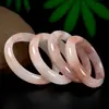 Pulseira de Flor de Pessegueiro Natural Infusionada Rosa Redonda Flor de Pessegueiro Infusionada Rosa Dourado Padrão Jade de Seda Rosa Pulseira de Jade Rosa para Meninas Jovens