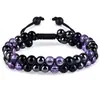 Pulsera de Ojo de Tigre Ojo de Gato Doble Fila Pulsera de Obsidiana con Venas Rojas Turquesa Pulsera de Fantasma Verde Pulsera de Piedra Natural
