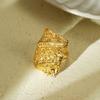 Anillo de Acero de Titanio de Gama Alta Exagerado Nuevo de Moda Patrón Martillado Cóncavo y Convexo Pulsera Redonda Hueca Semicircular de Acero Inoxidable