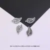 Varios colgantes antiguos de aleación de plata con forma de hoja hueca, accesorios para pulseras y collares hechos a mano para DIY, materiales y componentes para joyería