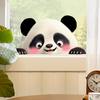 Adesivos Eletrostáticos Criativos Novos Fofos Preto e Branco de Panda Sem Cola Transfronteiriços Adequados para Sala de Estar Varanda e Outras Janelas de Vidro