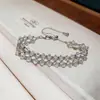 Pulsera Calada Hecha a Mano Estilo Xiaohongshu para Mujer, Pulsera Dulce Simple y de Moda, Joyería Versátil de Lujo Ligero para Mujer
