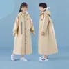 Impermeable infantil con espacio para mochila, protección larga para todo el cuerpo contra la lluvia, poncho de lluvia portátil para niños y niñas que van a la escuela y en bicicleta