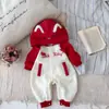 Macacão Jaqueta de Manga Curta Outono para Bebês e Crianças Pequenas 2026 Novo Estilo Coreano Manga Longa Roupa de Exterior com Capuz para Bebês