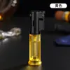 Encendedor a Prueba de Viento de Llama Directa Transparente, Recargable, Diseño Creativo y Único, Llama Azul Directa, Encendedor de Cigarros Estilo Rueda de Pedernal
