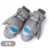Luvas de Veludo Quentes Desenho Animado Versão Q Hipopótamo Inverno Engrossadas à Prova de Frio Luvas Triplas de Esqui para Homens e Mulheres