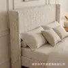 Cama de tela retro francesa para dormitorio principal cama doble de 1,8 m minimalista retro cama individual de 1,5 m