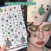 Pegatinas Faciales de Copo de Nieve Plateado, Pegatinas de Árbol de Navidad, Accesorios de Maquillaje Navideño de Diamantes, Atmósfera de Pedrería, Pegatinas Faciales de Diamantes Brillantes para el Rincón del Ojo