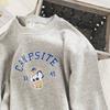 Suéter nuevo de primavera y otoño con dibujos animados lindos para niños, suéter holgado de cuello redondo, moda moderna para niños y niñas con letras de oso