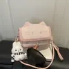 Bolsa Xiaofang Cat 2026 Suave Linda Otoño Nueva de un Solo Hombro Bloque de Color Linda Versátil Caricatura para Mujer, Bolso Cruzado de Nicho