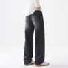 Producto Principal Otoño/Invierno 2026: Jeans de mezclilla lavada versátiles estilo retro americano para hombre, corte recto holgado con efecto de orejas de gato desgastado