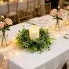 Coroa de castiçal de fábrica, coroa de eucalipto artificial, decoração de vela, coroa de folhas de eucalipto, castiçal de decoração de mesa para festa
