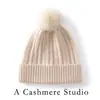 Chapéu de Cashmere Moda Feminina Bola de Pelo de Raposa Chapéu de Lã Outono e Inverno Popular Quente Proteção para as Orelhas