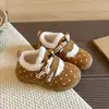 Zapatos Birkenstock Peludos de Punta Redonda sin Cordones Estilo Retro para Mujer 2026 Otoño/Invierno Nuevo Estilo Estilo Bosque Suela Gruesa Forro de Felpa Zapatos de Algodón Cálidos