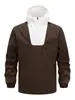 Chamarra abrigo pullover versátil de moda con retazos para hombre, deportiva, para exteriores, casual, corte holgado, comercio exterior
