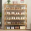 Sapateira Simples de Bambu para Uso Interno, Multicamadas, Adequada para Dormitórios Pequenos, Sapateira Dobrável para Entrada de Casa, Modelo Novo