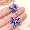 Cor Dourada Preservadora de Cor em Aço Inoxidável Pingente de Gota de Óleo de Esmalte Dupla Face Estrela-do-Mar Bolinhas Acessórios para Joias de Colar Pulseira DIY