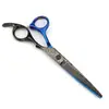 Tesoura de Cabeleireiro Damascus Preta e Azul de 6,0 polegadas, Tesoura de Corte de Cabelo, Tesoura de Desbaste, Tesoura para Franja, Tesoura de Desbaste para Desbaste de Cabelo