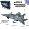 Ornamento de Modelo de Aeronave Su-35S 4 Peças Brinquedo de Montagem de Simulação F-22 Su-57 Caça-Bombardeiro D Xujia Modelo de Aeronave Militar