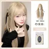 Peruca Loiro Claro Cabelo Longo Feminino Mi Hai Sand cosplay Penteado Estilo Cabeça Cheia Lolita Peruca de Cabelo Longo Liso Cobertura