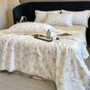 Conjunto de Quatro Peças de Colcha Fresca de Verão Tencel Luxo Leve Fresco Solteiro e Casal Colcha de Verão Lavável à Máquina Colcha para Ar Condicionado Colcha Fina